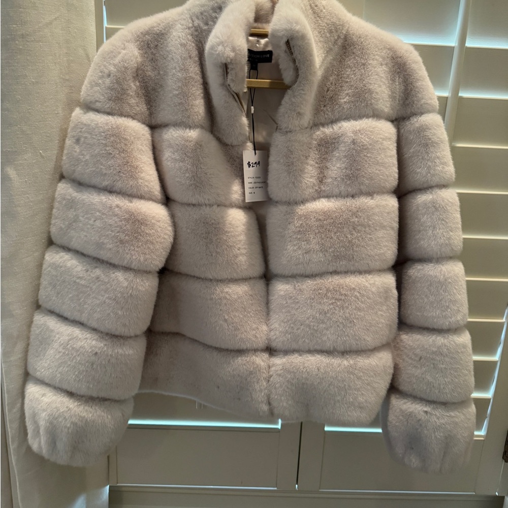 MWT: Generation Love faux fur Jodi Jacket  cream/off-white.